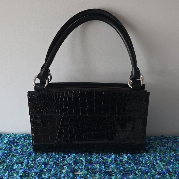 Miche Black Croc-Embossed Shoulder Bag - Picture 4 of 7